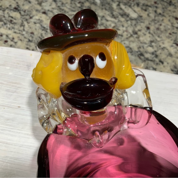 Art Glass Clown Ashtray/Candy/key/Trinket Dish - Picture 2 of 5